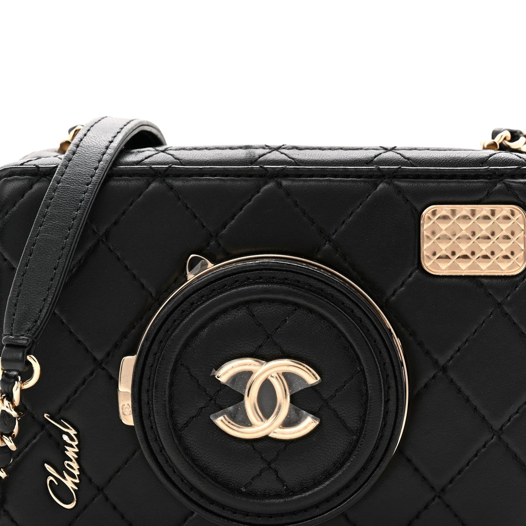 Lambskin Quilted Coco Click Bag Black