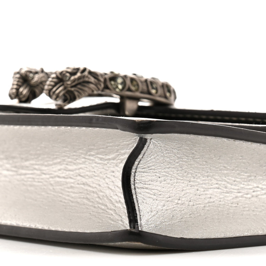 Metallic Calfskin Super Mini Dionysus Shoulder Bag Silver