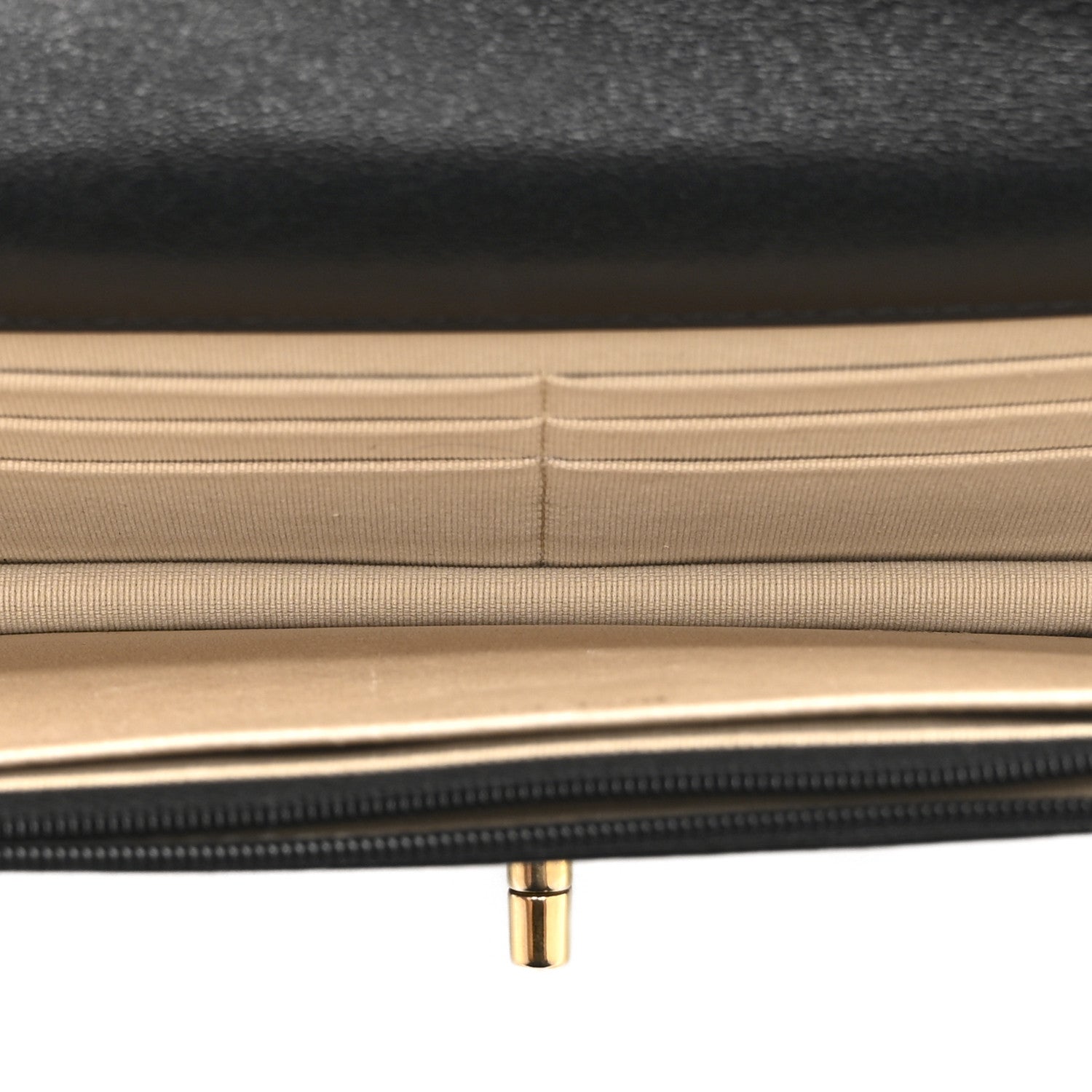 Shiny Lambskin Quilted Dynasty Wallet On Chain WOC Black
