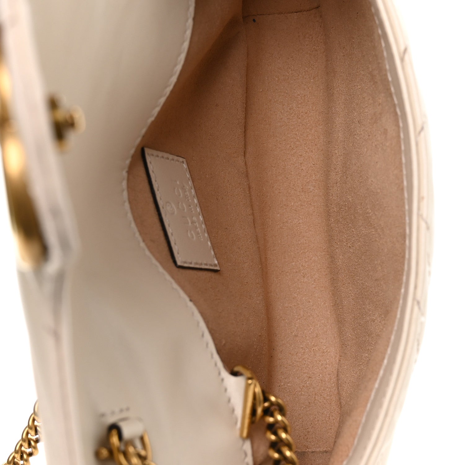 Calfskin Matelasse Super Mini GG Marmont Shoulder Bag White