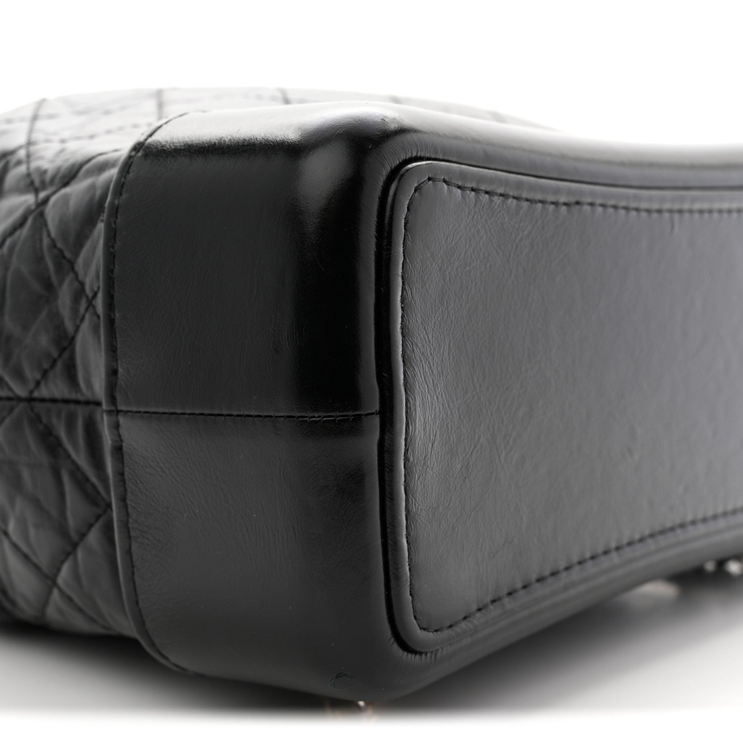 Aged Calfskin Quilted Small Gabrielle Backpack Black
