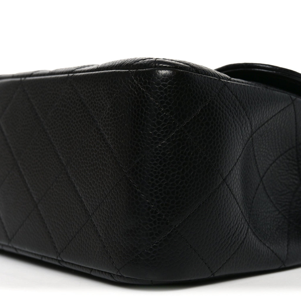 Caviar Quilted Jumbo Double Flap Black