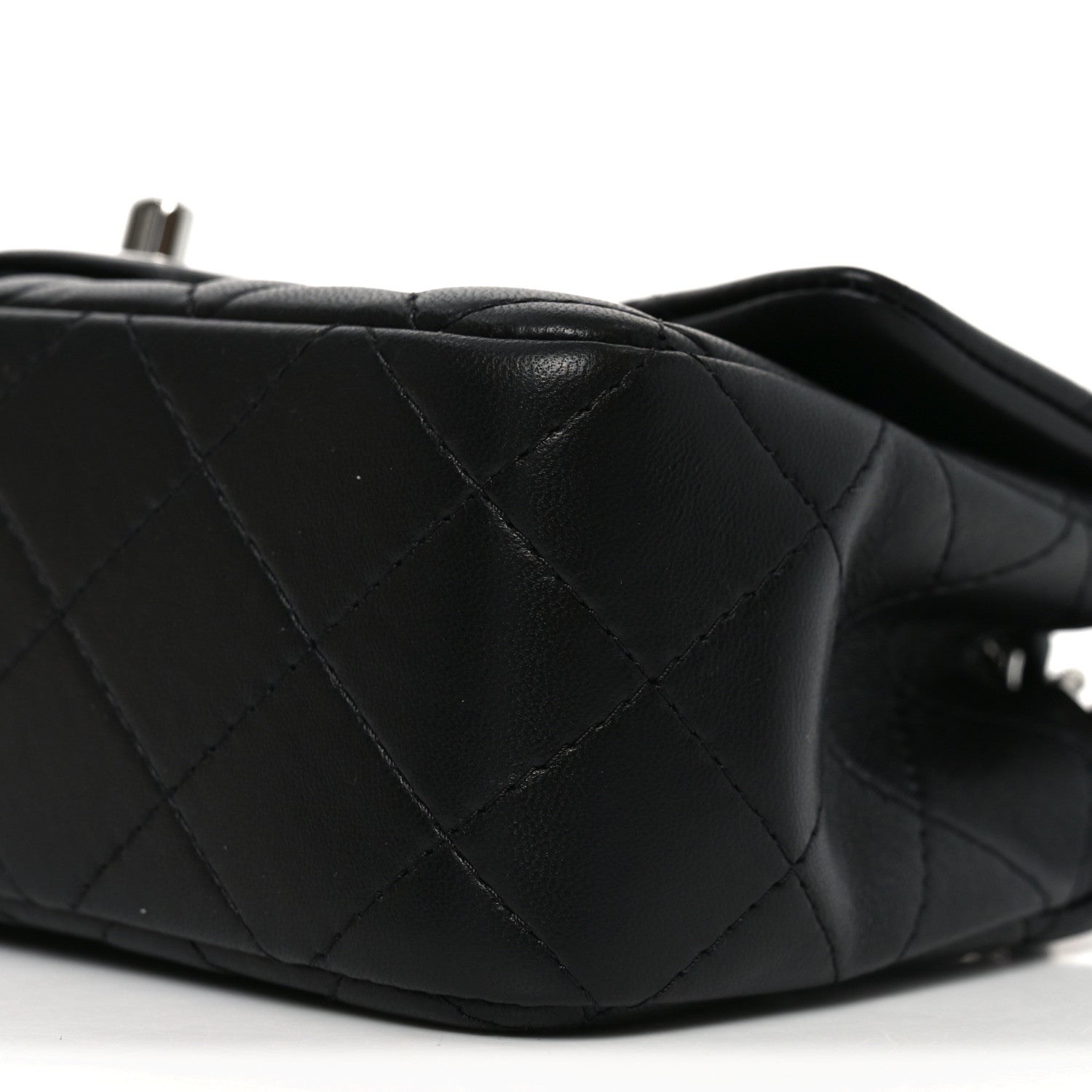 Lambskin Quilted Mini Rectangular Flap Black