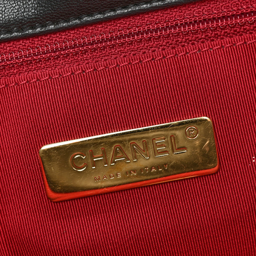 Lambskin Quilted Large Chanel 19 Flap Black