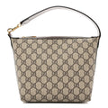 GG Supreme Monogram Textured Calfskin Web Super Mini Ophidia Shoulder Bag Beige Ebony New Acero