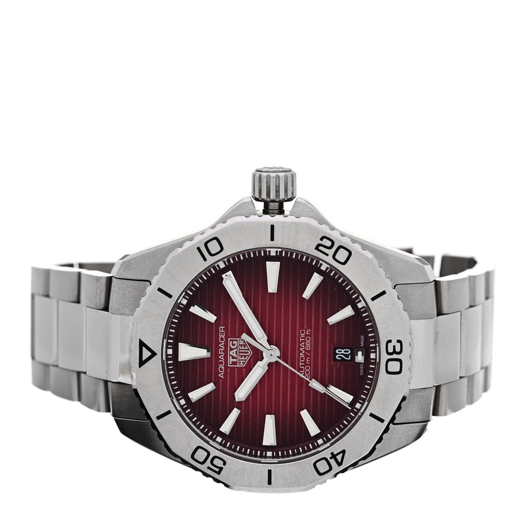 Stainless Steel 40mm Aquaracer Professional 200 Solargraph Automatic Watch Red WBP2114