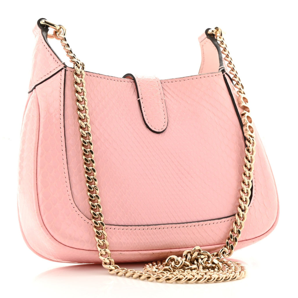 Snakeskin Mini Jackie Notte Bag Pink