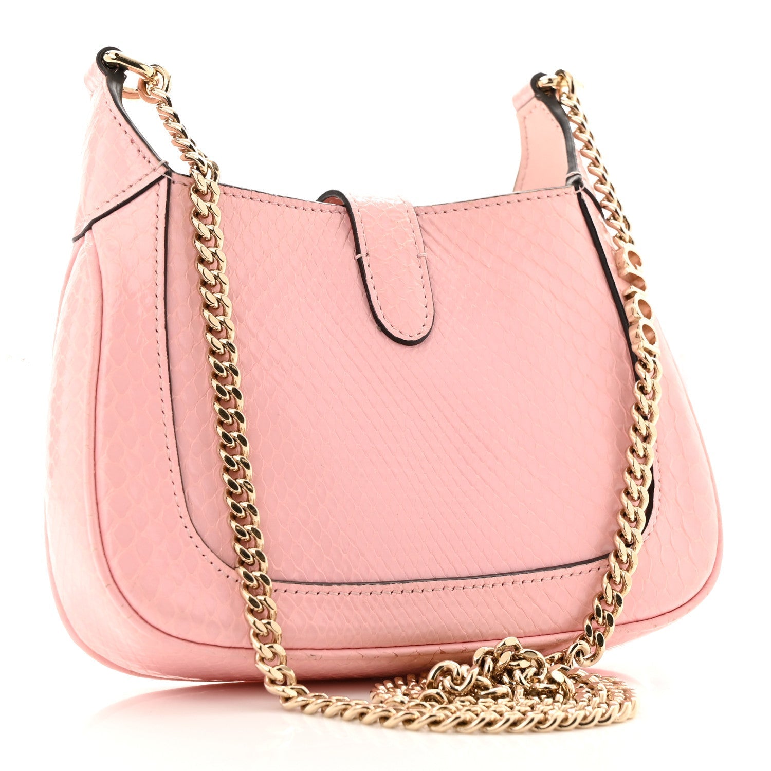 Snakeskin Mini Jackie Notte Bag Pink