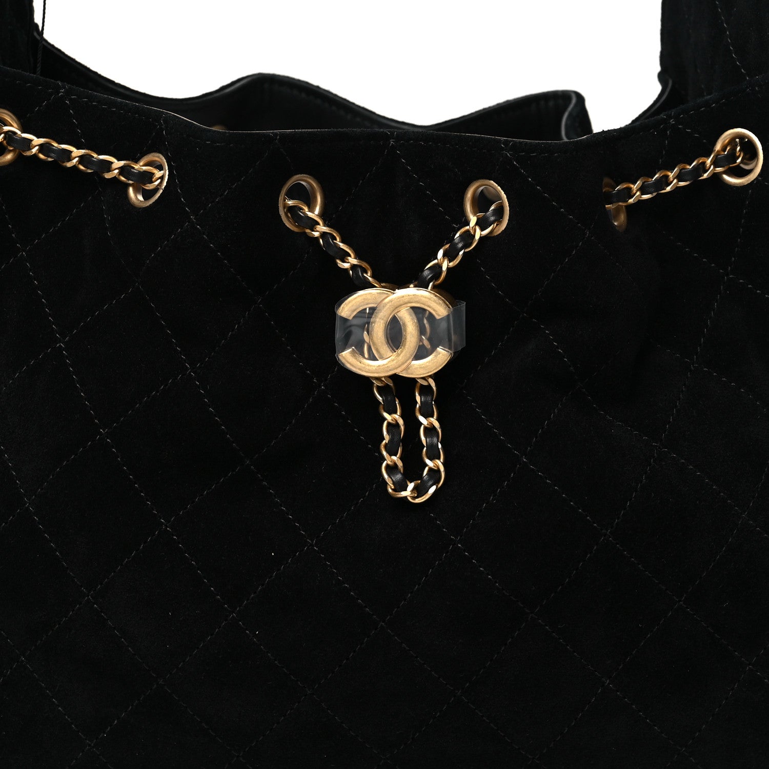 Suede Quilted Small Chanel 25 Handbag Black