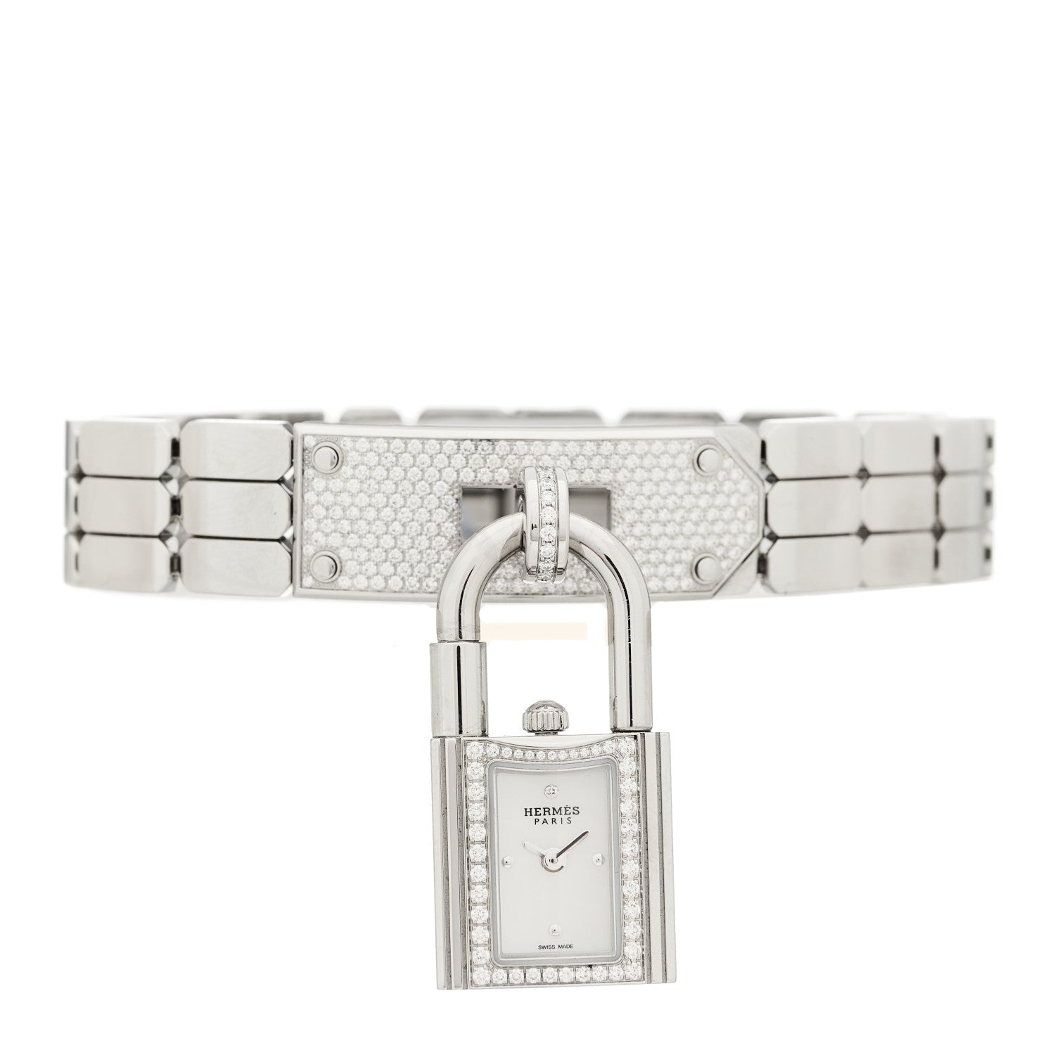 Stainless Steel Diamond Pave 16mm Kelly Quartz Watch