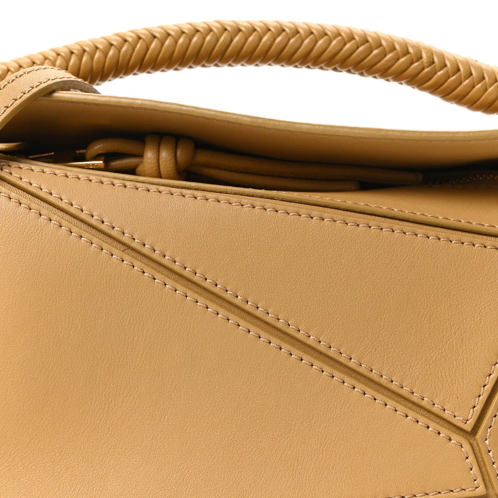 Calfskin Mini Woven Puzzle Bag Sahara