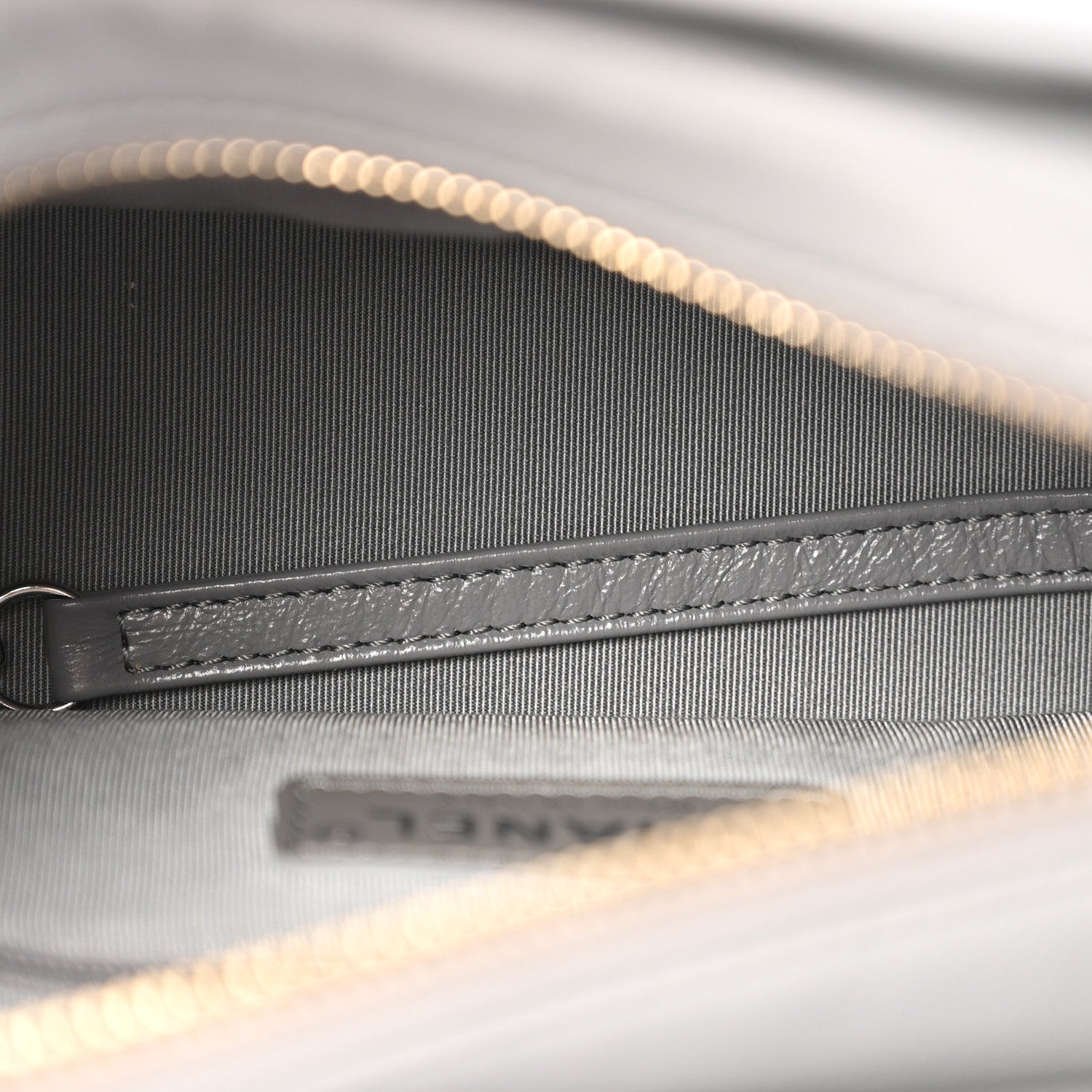 Aged Calfskin Chevron Quilted Small Gabrielle Hobo Grey