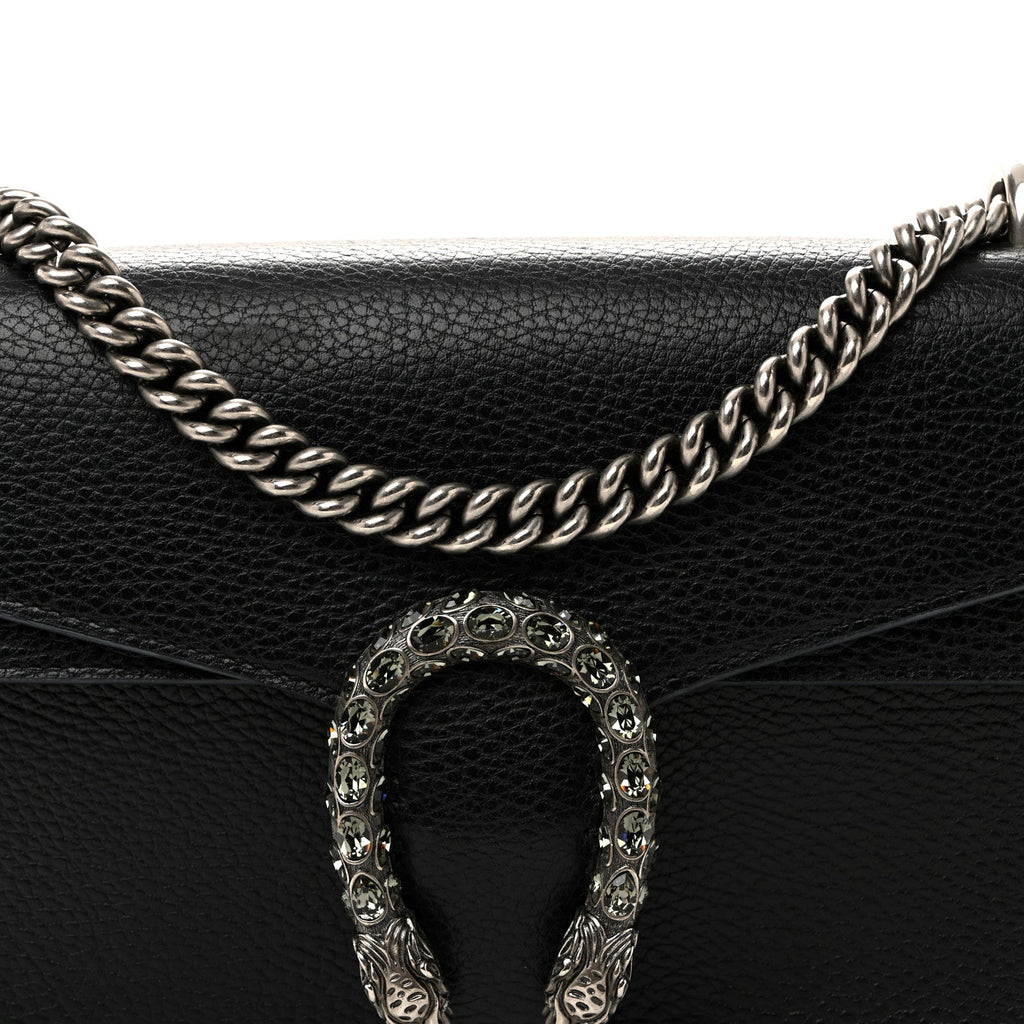 Pebbled Calfskin Small Dionysus Shoulder Bag Black