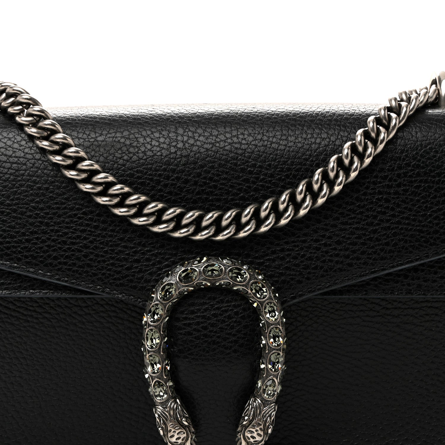 Pebbled Calfskin Small Dionysus Shoulder Bag Black