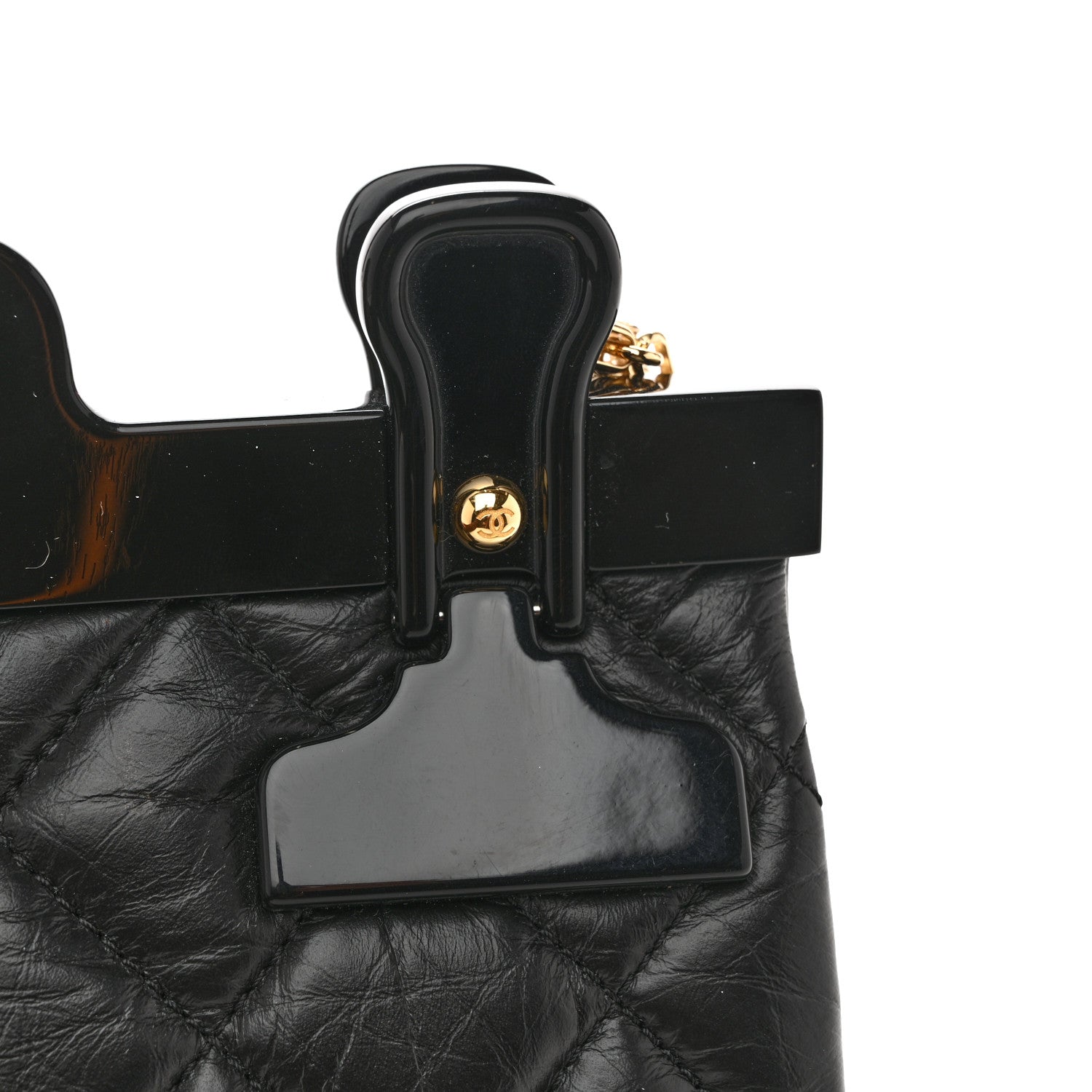 Aged Calfskin Quilted 2.55 Reissue Mini Hanger Flap Black