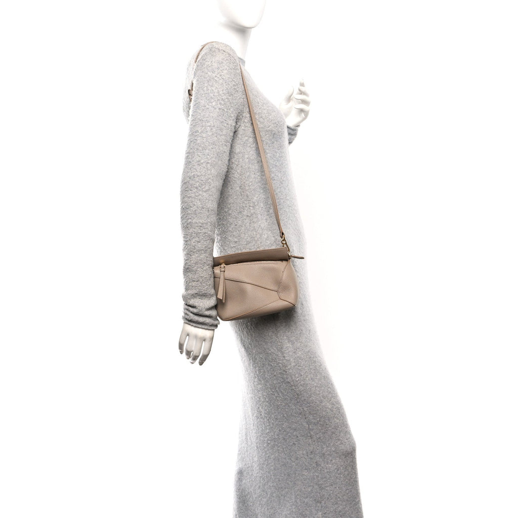 Soft Grained Calfskin Mini Puzzle Edge Bag Sand
