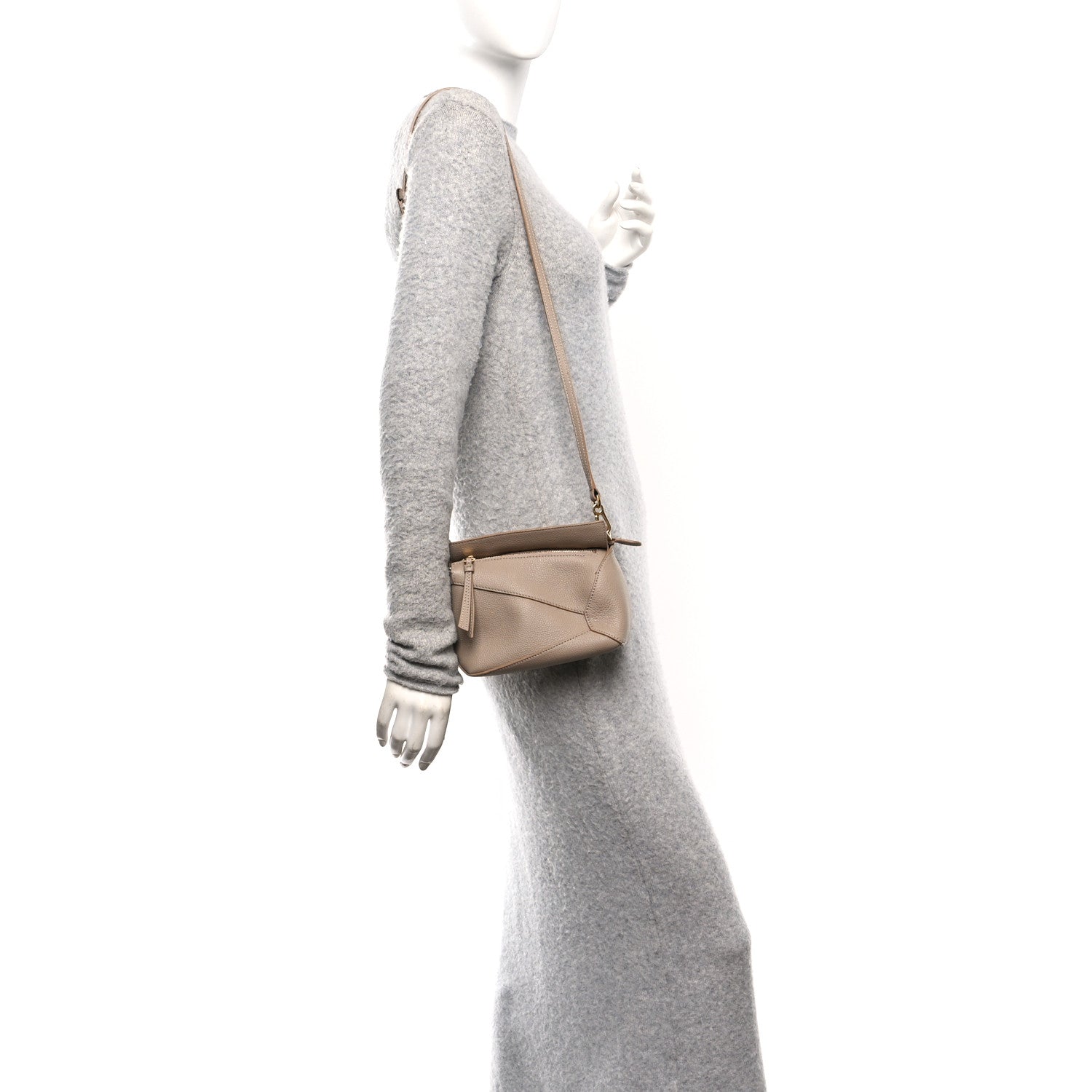 Soft Grained Calfskin Mini Puzzle Edge Bag Sand