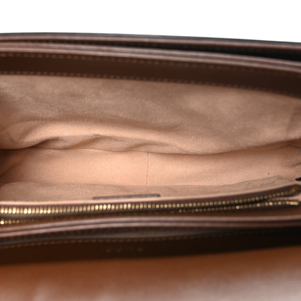 GG Supreme Monogram Horsebit 1955 Shoulder Bag Beige Brown Sugar