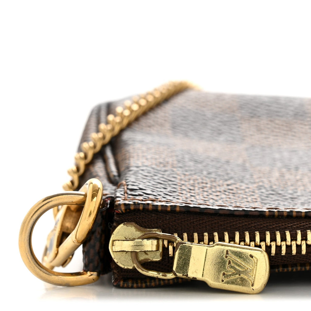 Damier Ebene Complice Trunks and Bags Mini Pochette Accessories Red