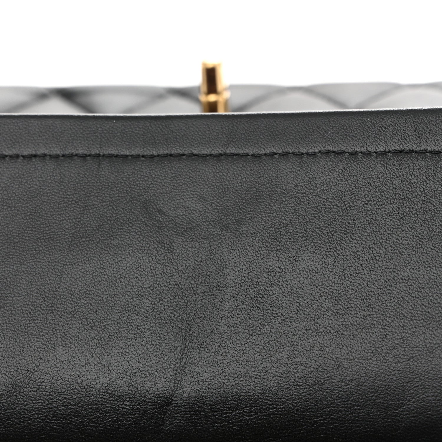 Lambskin Quilted Medium Double Flap Black