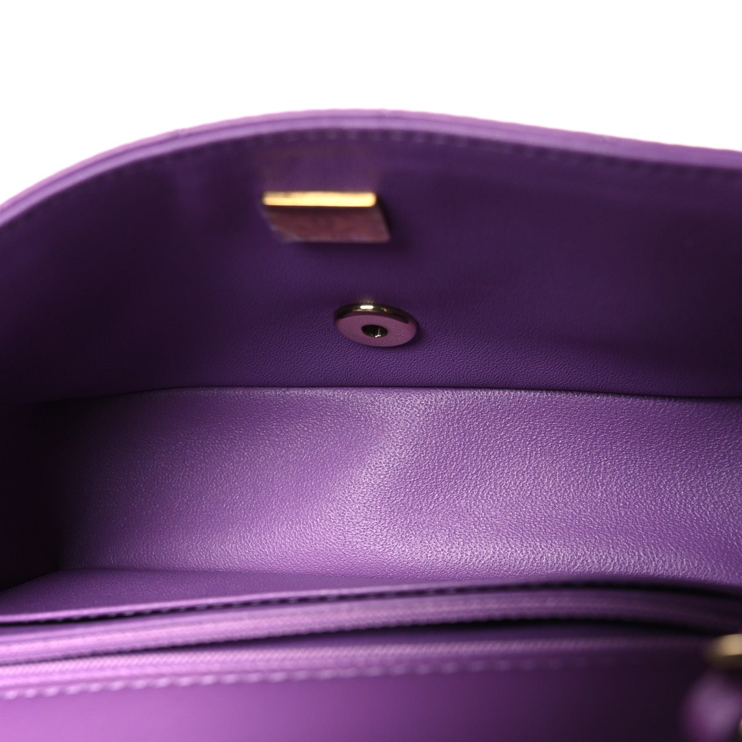 Lambskin Quilted Mini Rectangular Flap Purple