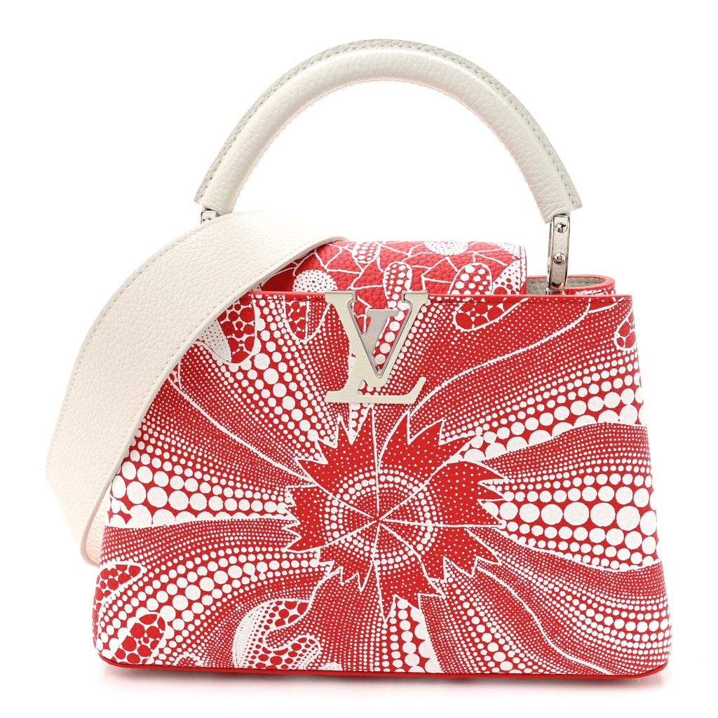 LV X YK Taurillon Psychedelic Flower Capucines BB Rouge