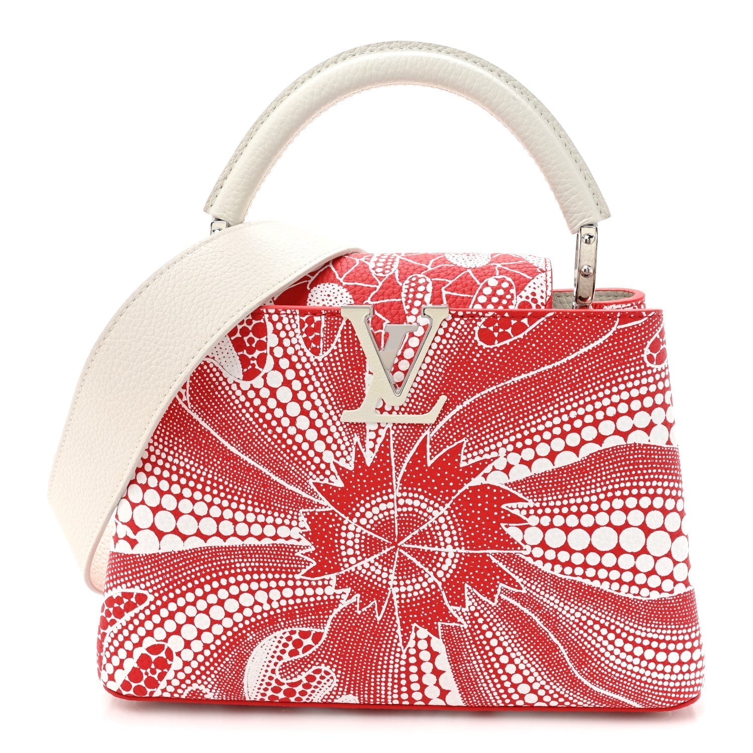 LV X YK Taurillon Psychedelic Flower Capucines BB Rouge