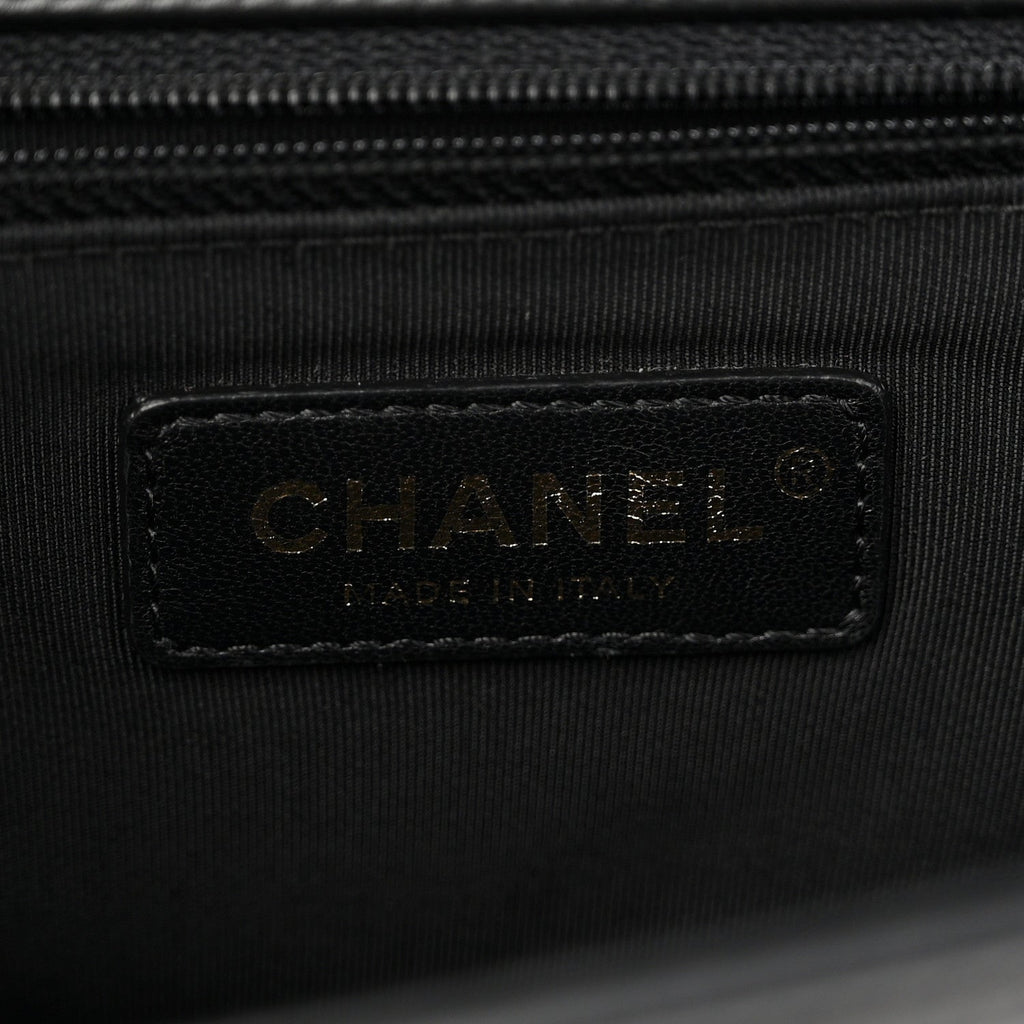 Calfskin Quilted New Medium Boy Flap Black