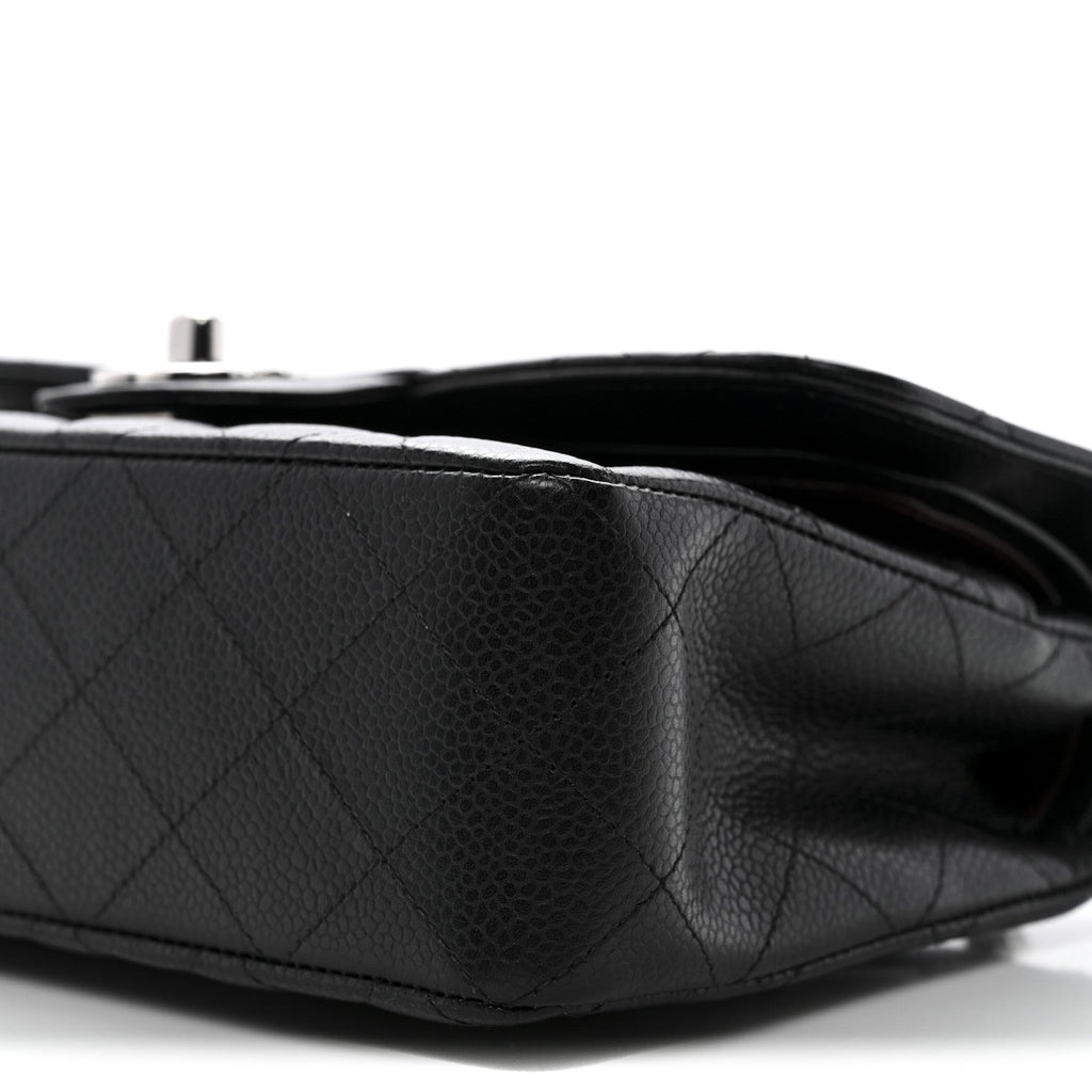 Caviar Quilted Small Double Flap Black