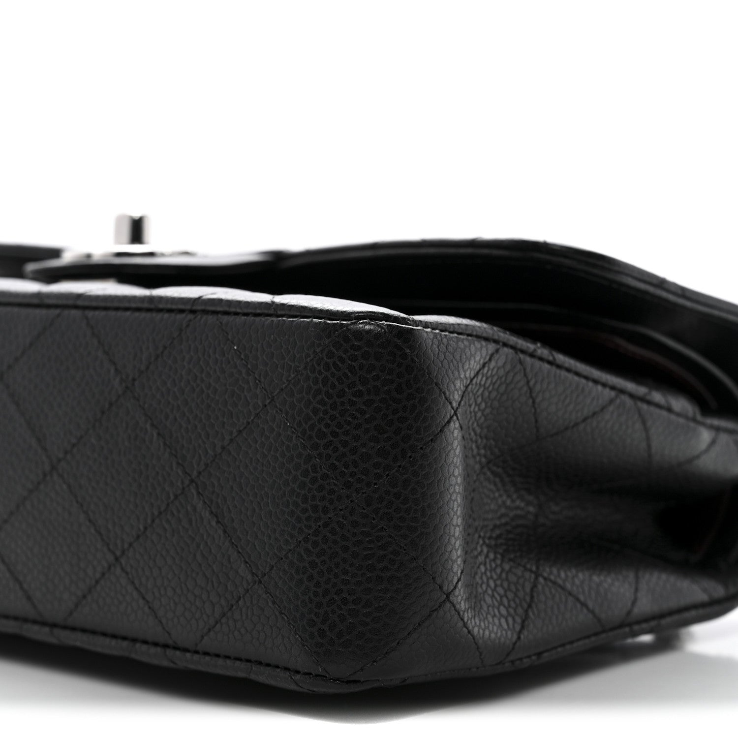 Caviar Quilted Small Double Flap Black