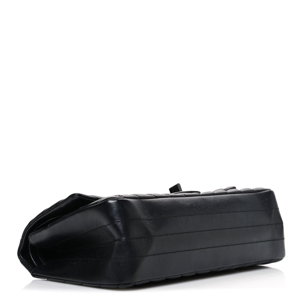 Aged Calfskin Chevron Quilted 2.55 Reissue 225 Flap So Black