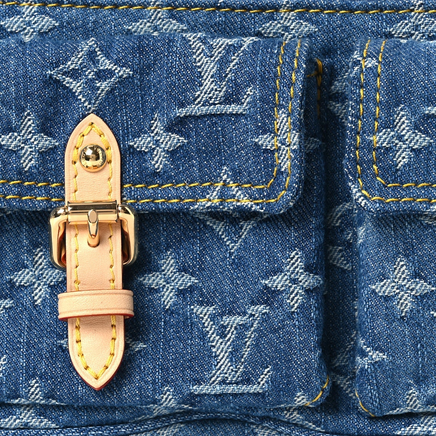 Monogram Pochette Accessories Cargo  Blue Denim