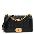 Caviar Quilted Medium Boy Flap Black