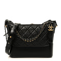 Aged Calfskin Quilted New Medium Gabrielle Hobo Black