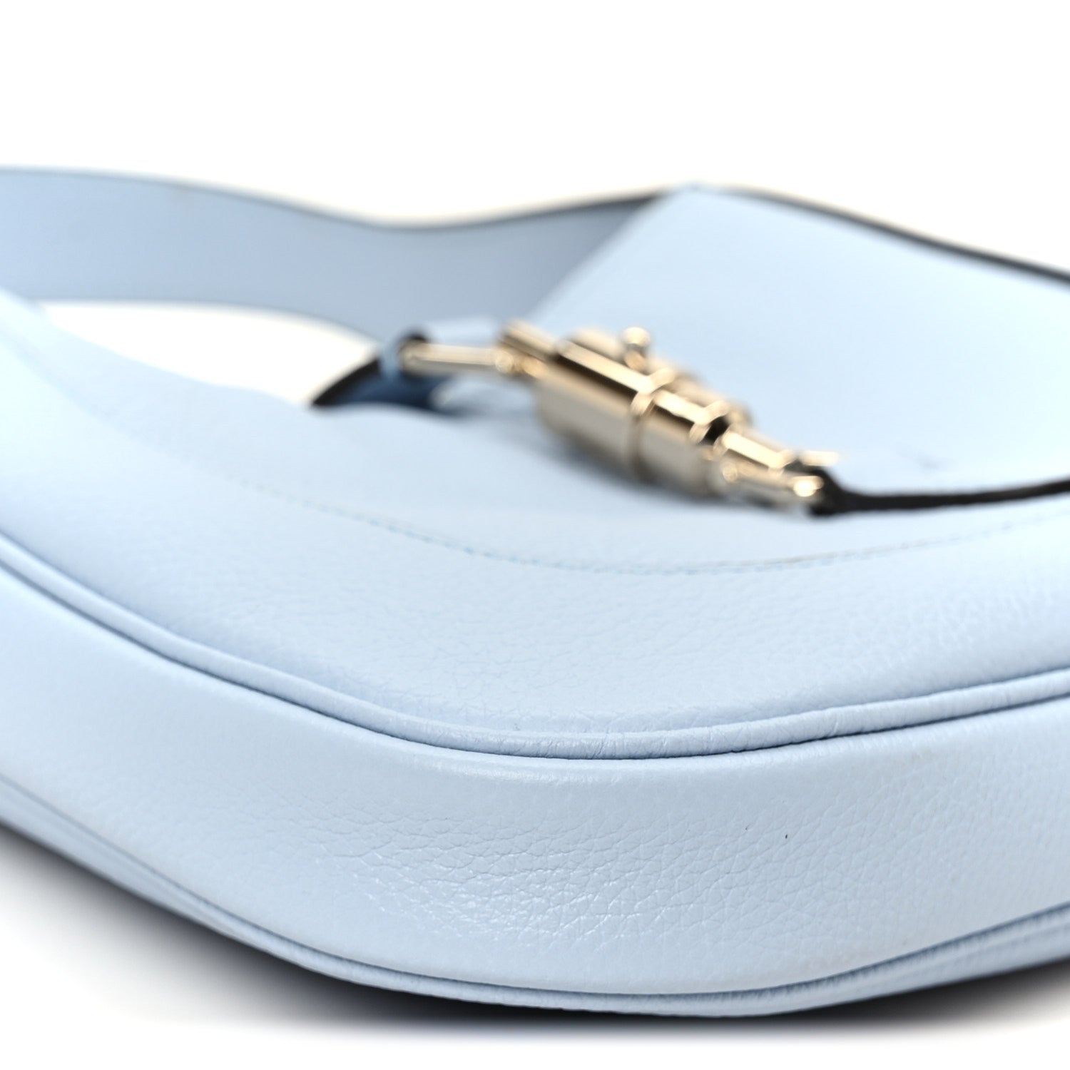 Grained Calfskin Web Medium Jackie 1961 Hobo Light Blue
