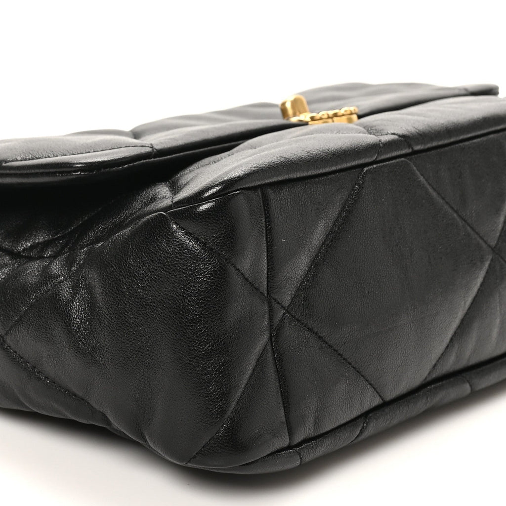 Lambskin Quilted Large Chanel 19 Flap Black
