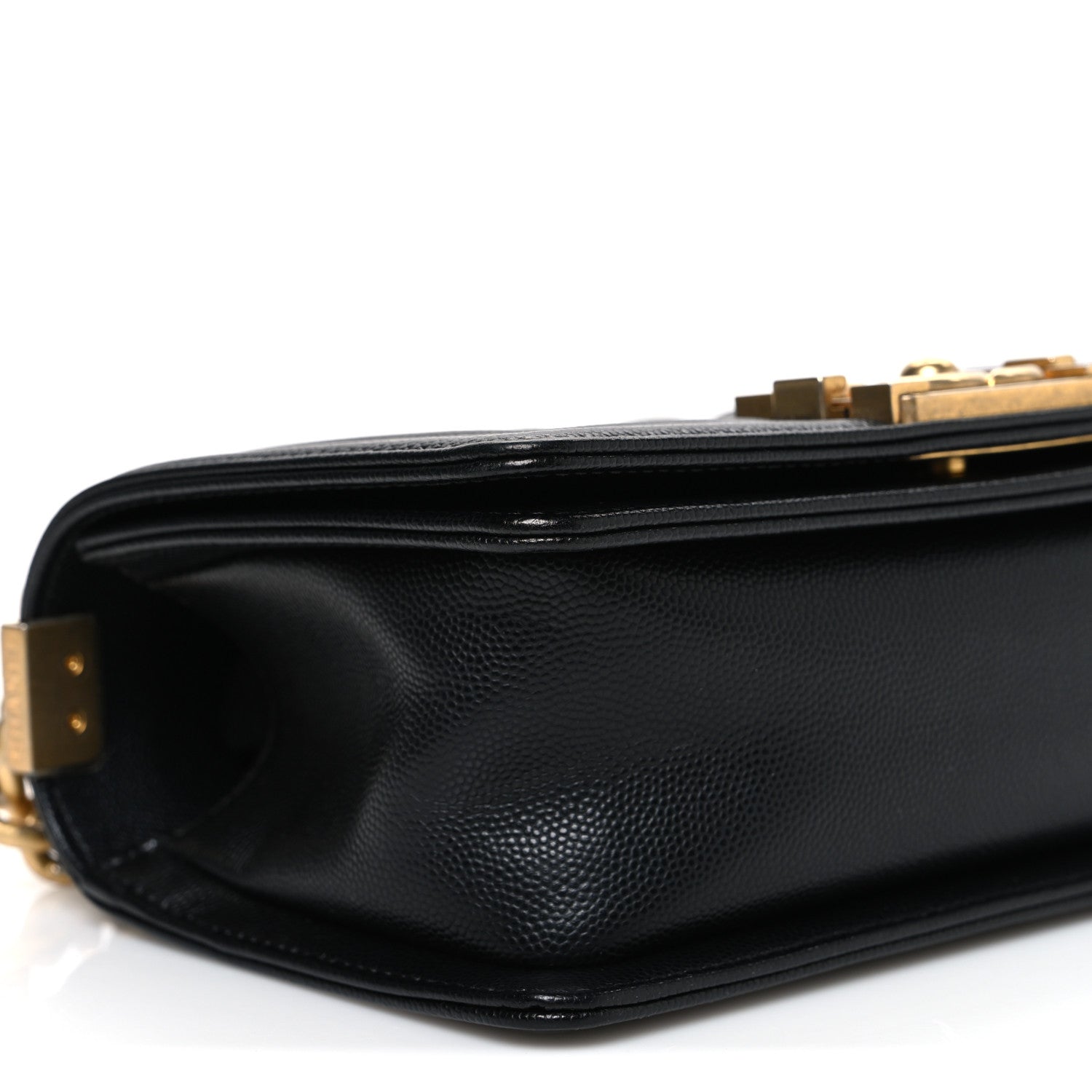Caviar Quilted Small Boy Flap Black