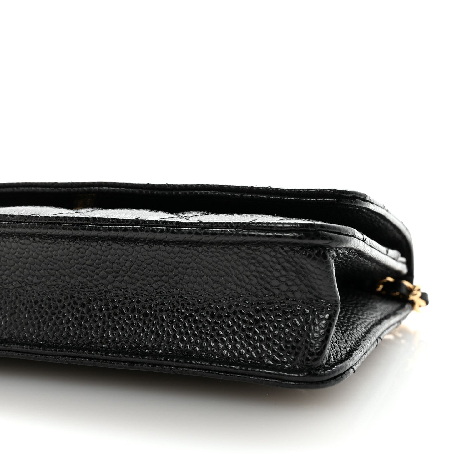 Caviar Quilted Wallet on Chain WOC Black