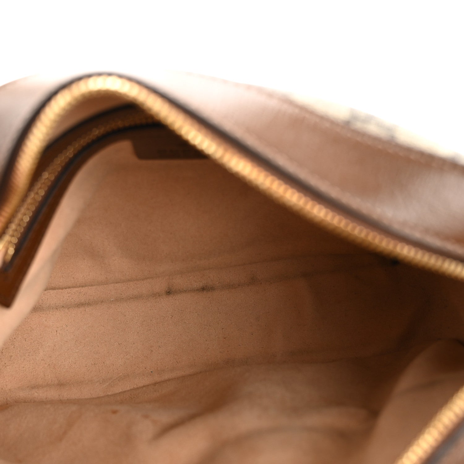 GG Supreme Monogram Small Horsebit 1955 Shoulder Bag Beige Brown Sugar