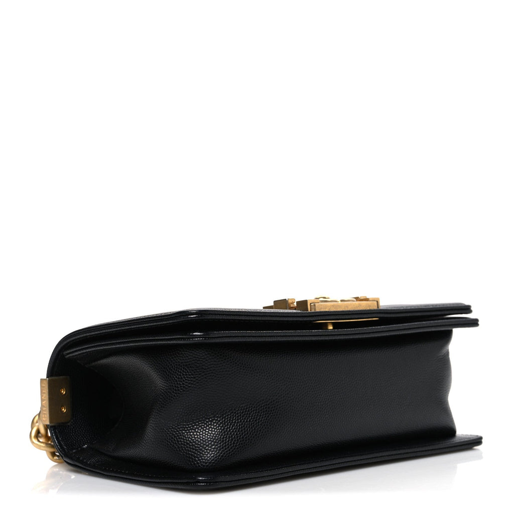Caviar Quilted Small Boy Flap Black