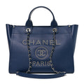 Caviar Small Studded Deauville Tote Navy