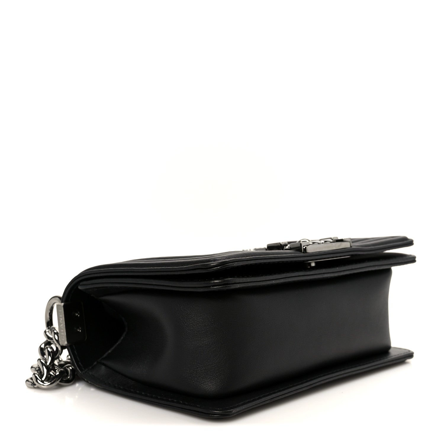 Calfskin Strass Crystal Small Boy Flap Black