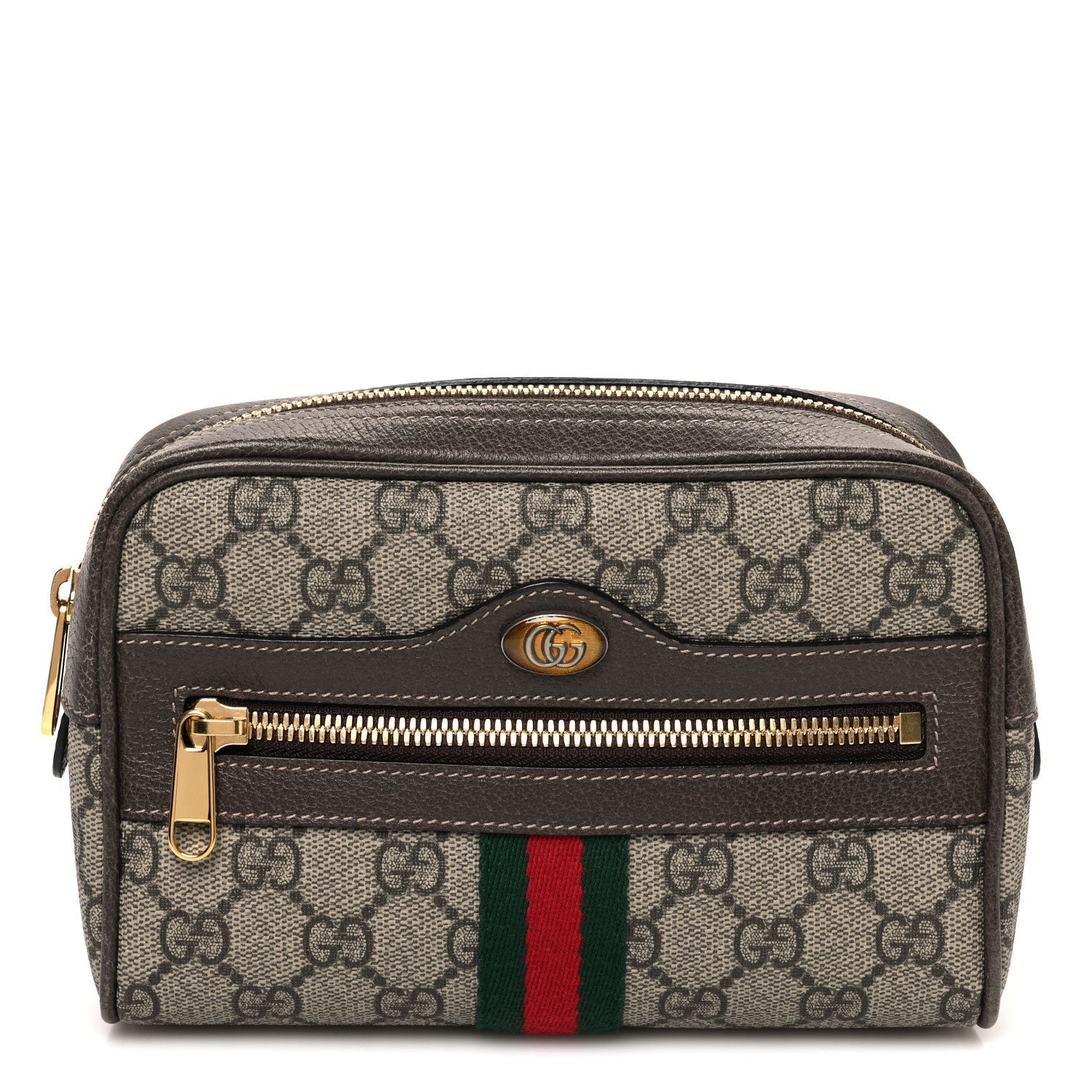 GG Supreme Monogram Web Small Ophidia Belt Bag 85 34 Dark Brown