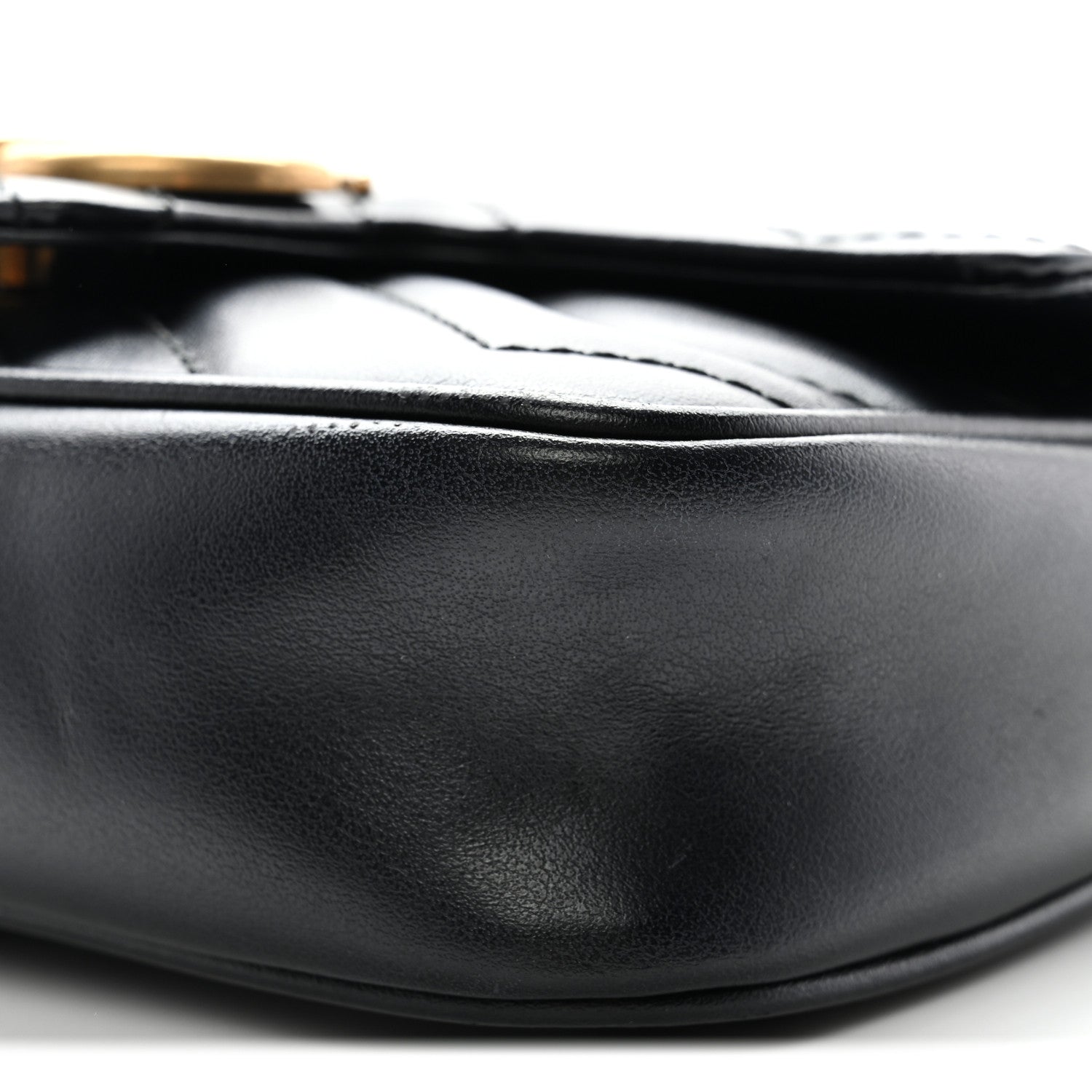 Calfskin Matelasse Super Mini GG Marmont Shoulder Bag Black