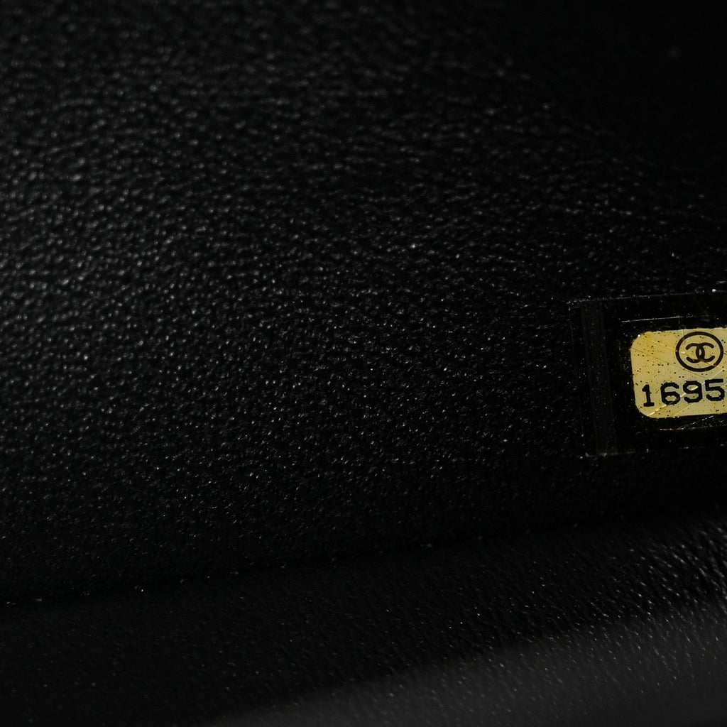 Patent Quilted Jumbo Double Flap Black