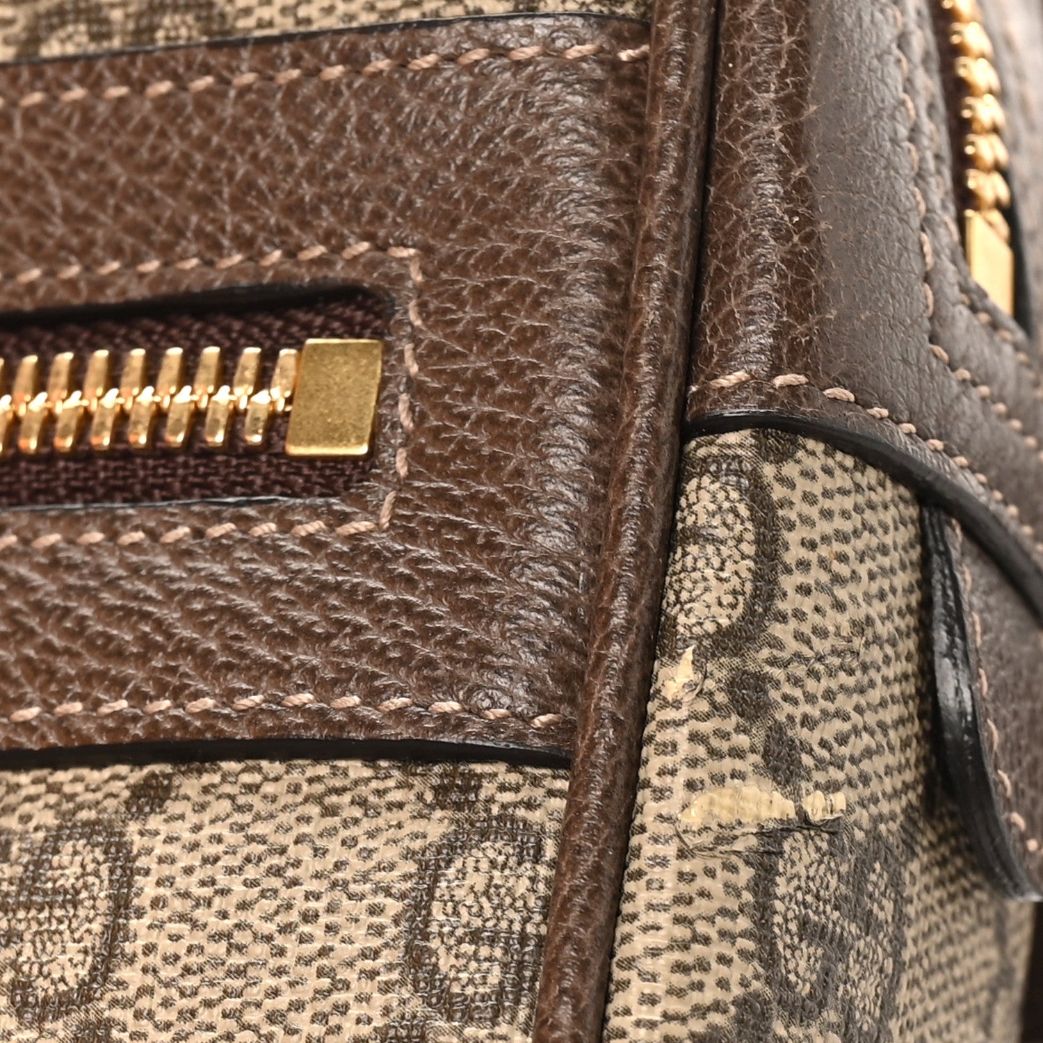 GG Supreme Monogram Web Small Ophidia Belt Bag 85 34 Dark Brown