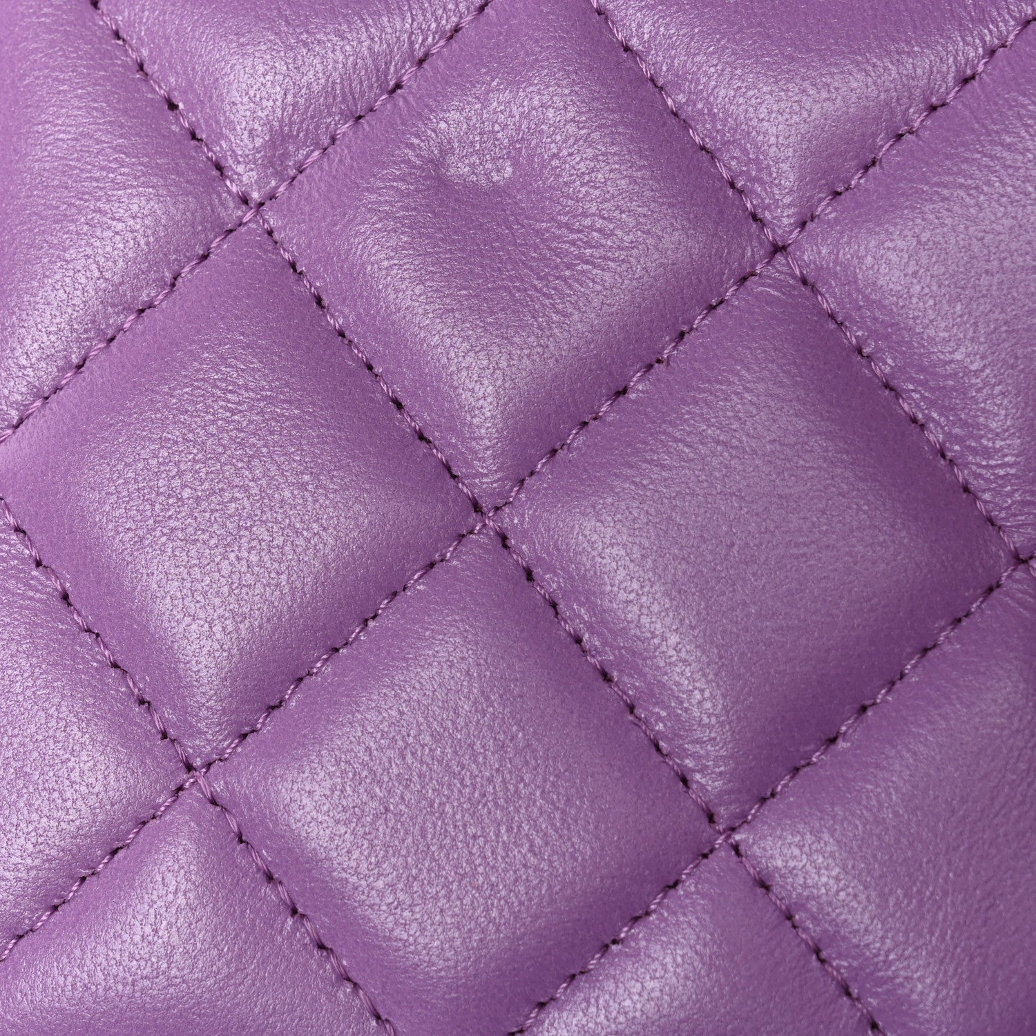 Lambskin Quilted Pick Me Up Wallet On Chain WOC Purple