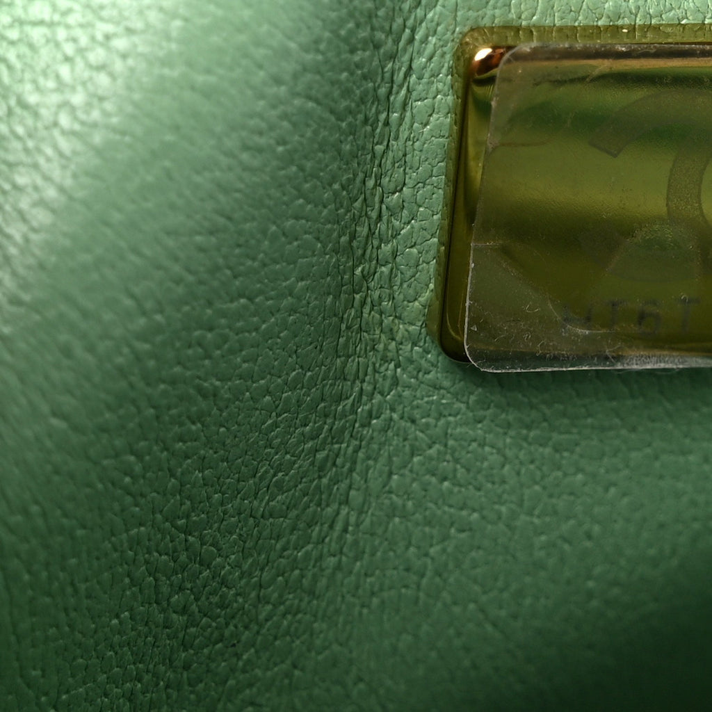 Lambskin Quilted Mini Rectangular Flap Green