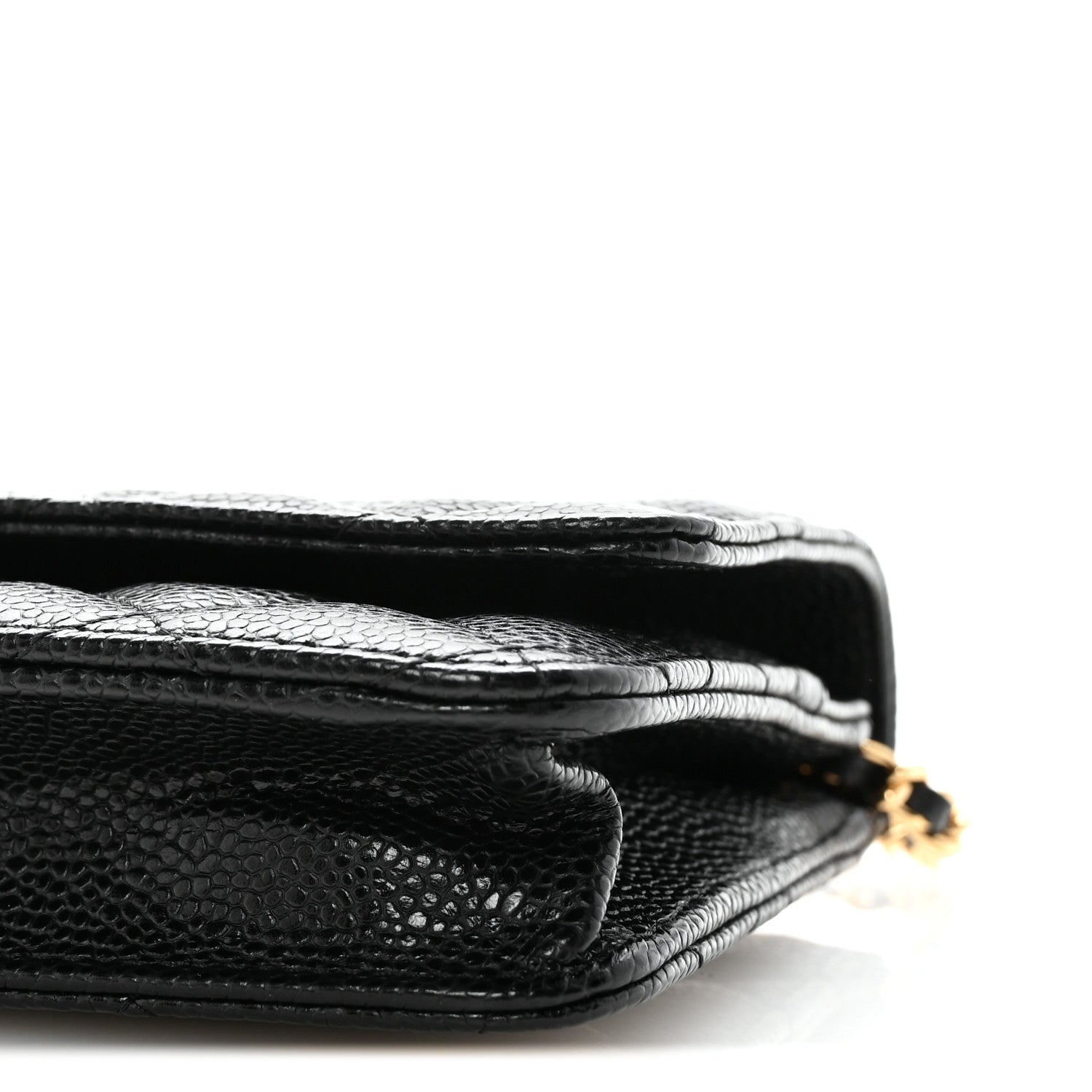 Caviar Quilted Wallet on Chain WOC Black