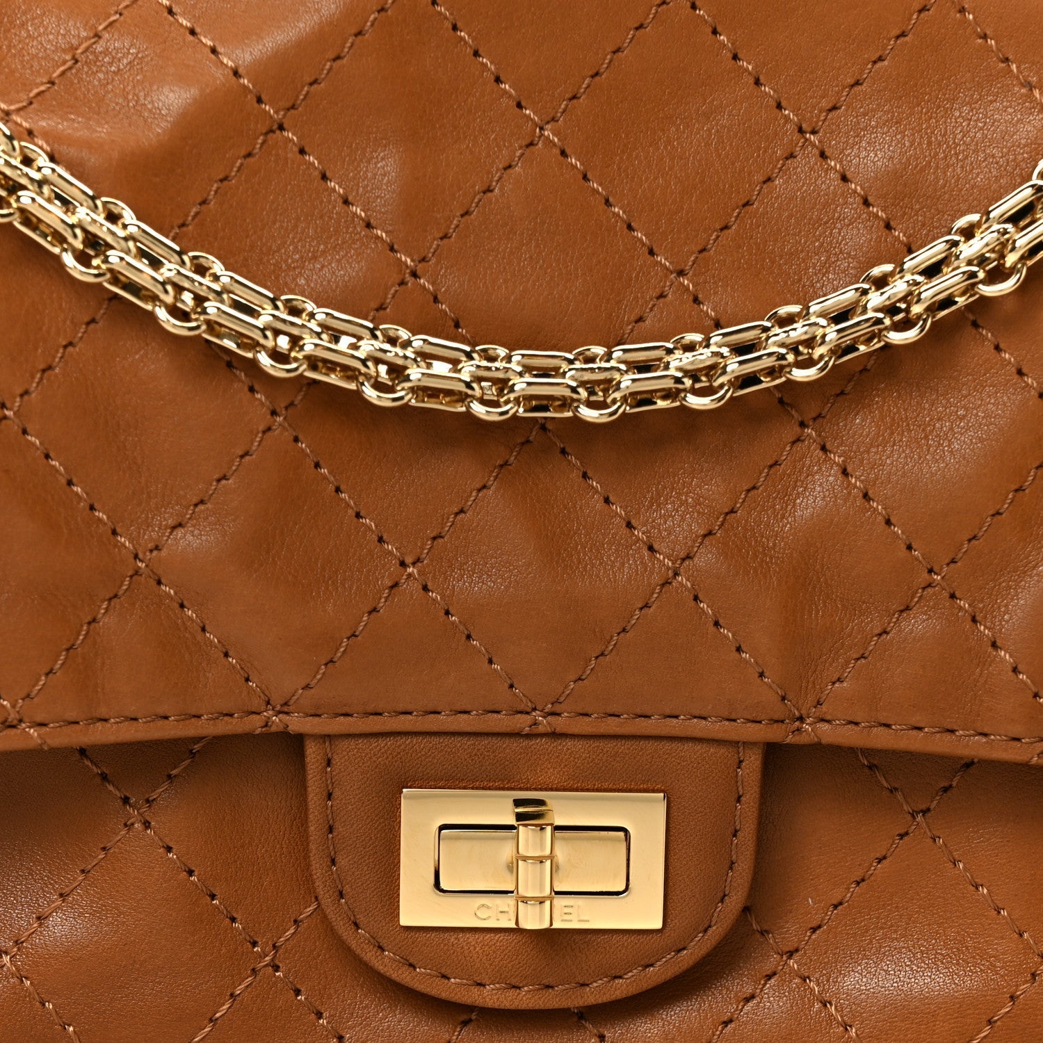 Lambskin Quilted Crush 2.55 Reissue 225 Flap Camel